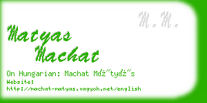 matyas machat business card